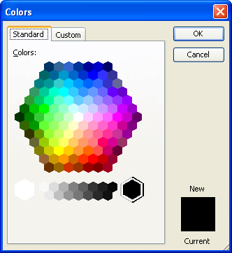 get the names of colors to show when i put the mouse in the color chooser in excel for mac